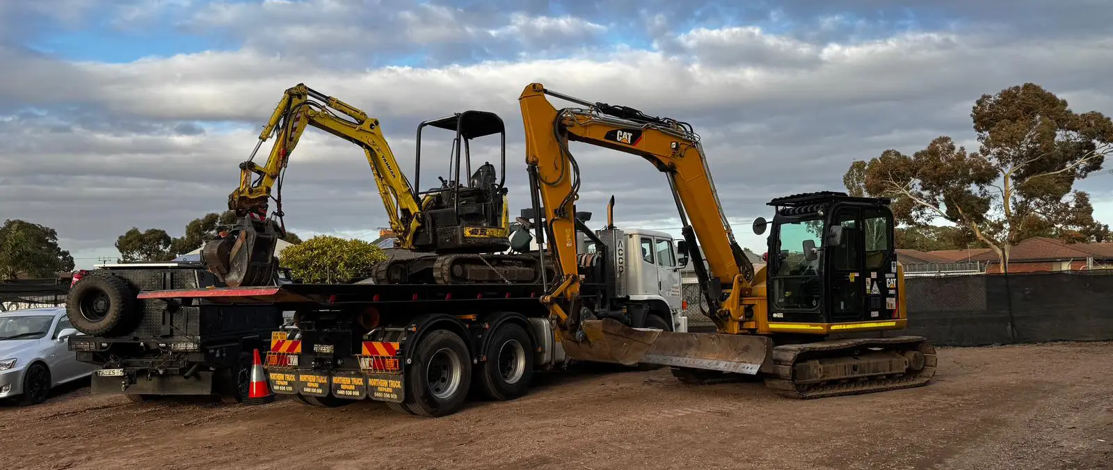 All Purpose Tree Services excavator and truck